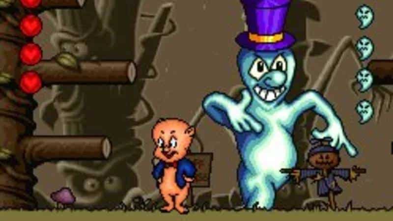 Imagem mostrando um pouco da qualidade dos sprites de Porky Pig's Haunted Holiday.